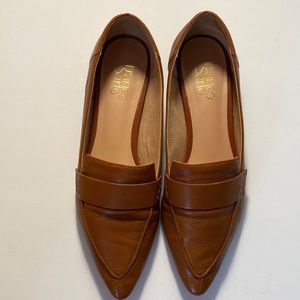 Franco Sarto Tan Pebbled Leather Point Toe Loafer Women’s Size  9 STANLEY